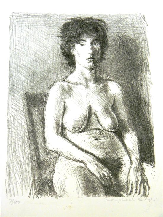 Lithograph by Rafael Soyer  depicts