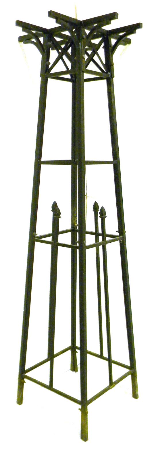 Modern iron obelisk garden trellis