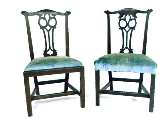 Two similar Chippendale side chairs
