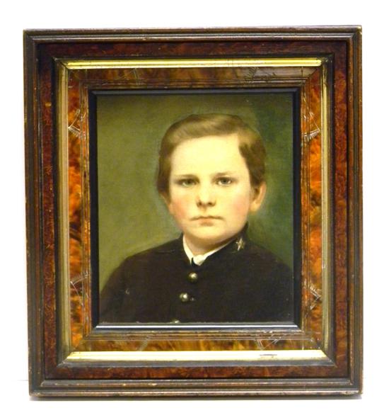 Unsigned oil on board  portrait of young