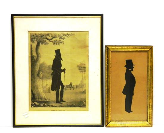 Silhouette of gentleman with top hat