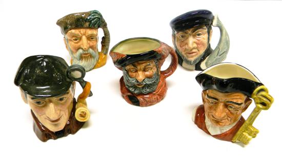 Group of five Royal Doulton toby