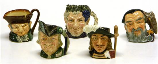 Group of five Royal Doulton toby