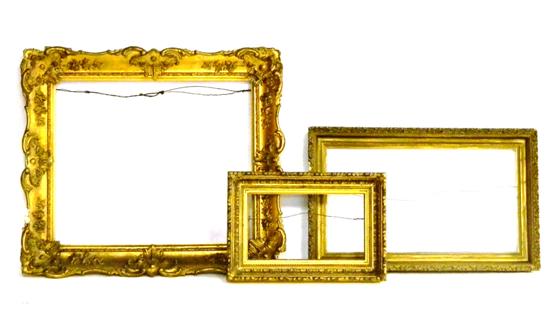 Three 19th C. gilt wood frames