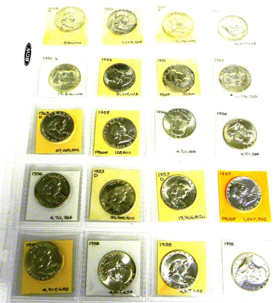 COINS 20 different Frankin Halves 10c3c7