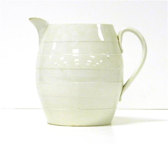 Pearlware pitcher  incised bands