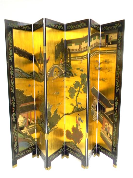 Chinese tall  six panel floor screen