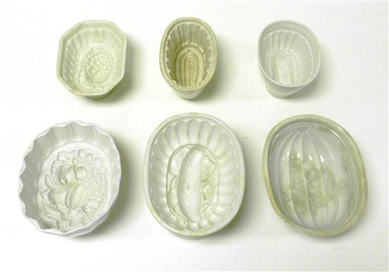 White Ironstone china molds  six