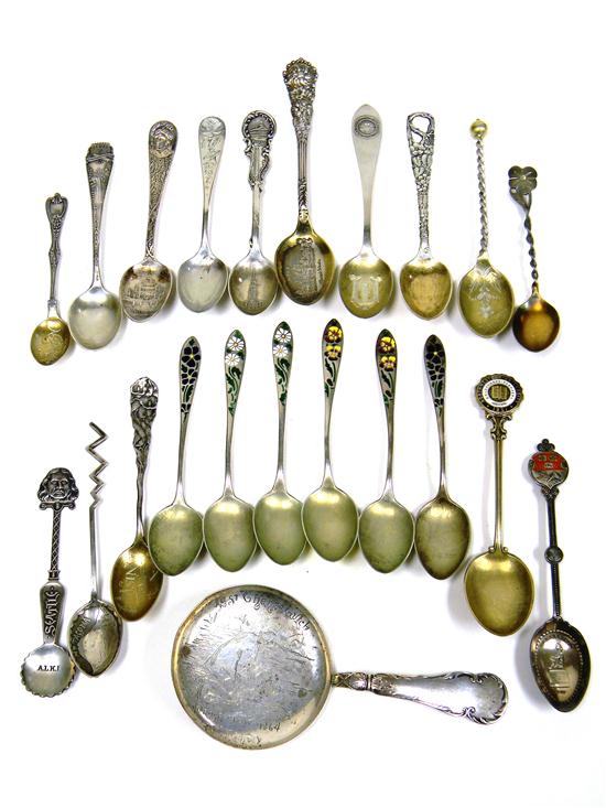 SILVER twenty two spoons including  10c4bc