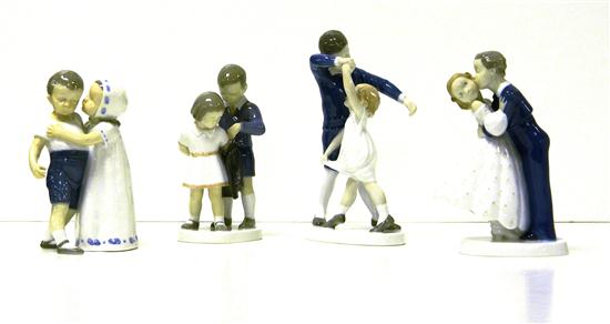 Four Bing and Grondahl figures of childhood