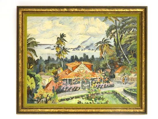 20th C oil on canvas tropical 10c501