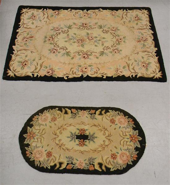 Two hooked rugs black border  10c4f8