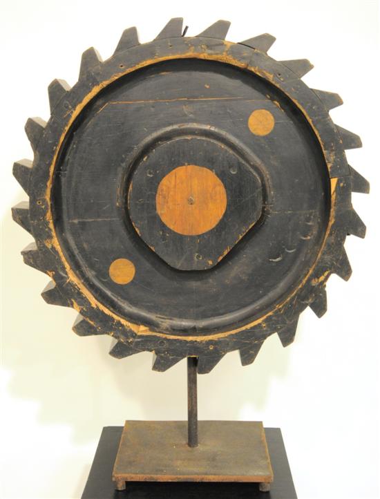 Painted industrial wooden gear