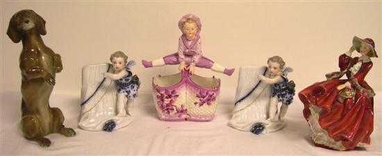 Porcelain figurines including Royal