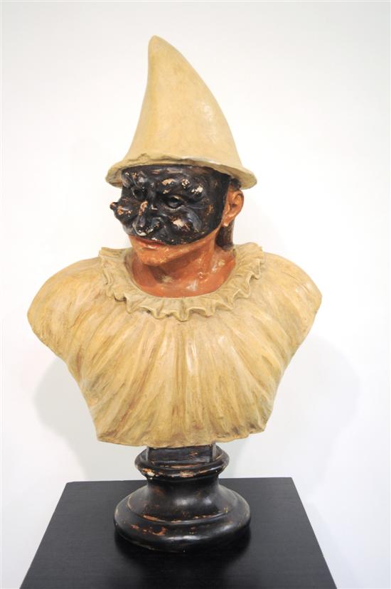 Italian  plaster bust of commedia dellarte