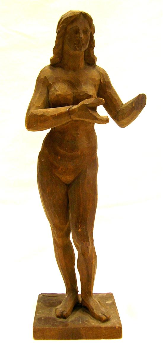 Carved wooden figure of Eve  Western