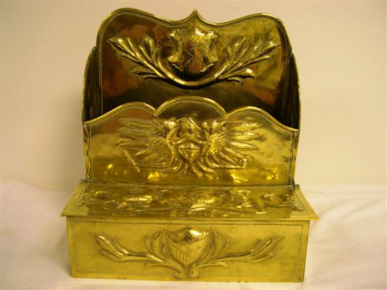 19th century English brass letter box