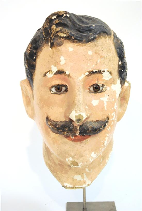 20th C. French male mannequin head