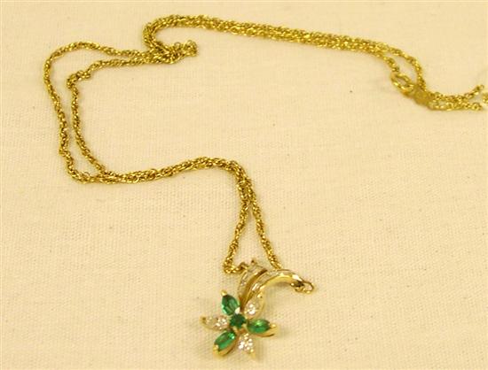 JEWELRY Emerald and Diamond Flower 10a6e8