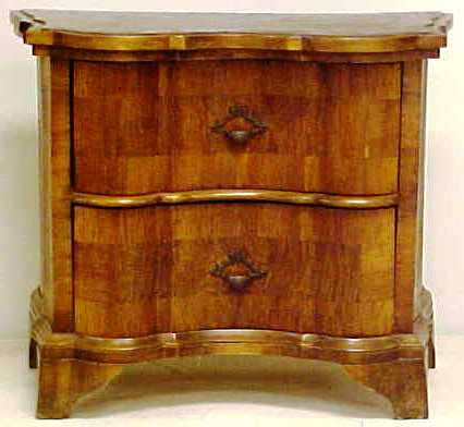 Diminutive two drawer chest with