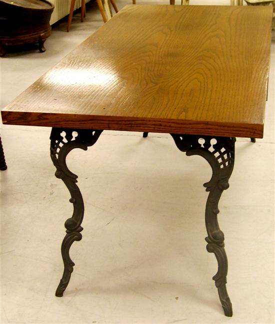 Oak rectangular top wooden table on