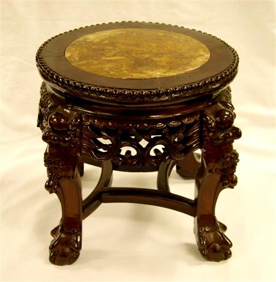 Chinese wood stand  chocolate marble