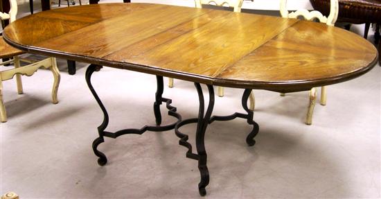Dining table  iron base with reverse
