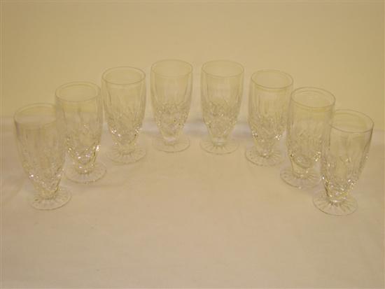 Eight Waterford cut glass water goblets