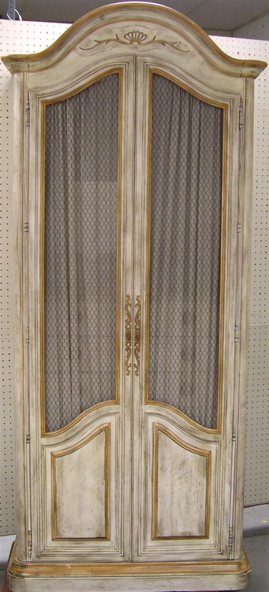 French style armoire  antiqued white