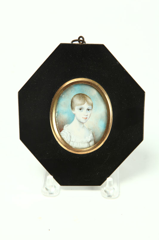 MINIATURE ON IVORY OF CHILD Probably 10a786
