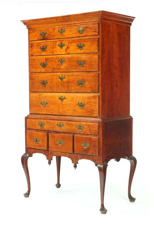  QUEEN ANNE HIGH CHEST OF DRAWERS  10a7c9