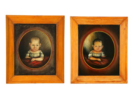 PAIR OF PORTRAITS OF YOUNG CHILDREN 10a7c3