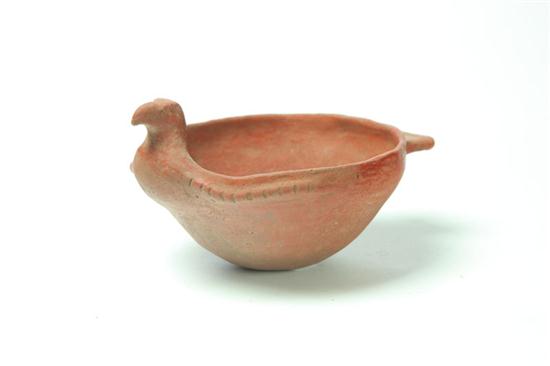 PREHISTORIC POTTERY EFFIGY BOWL.