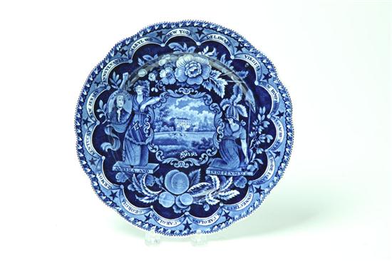 HISTORICAL BLUE STAFFORDSHIRE PLATE  10a7f6