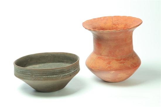TWO ENGRAVED PREHISTORIC POTTERY