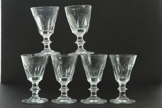 SIX WINE GLASSES.  Probably England