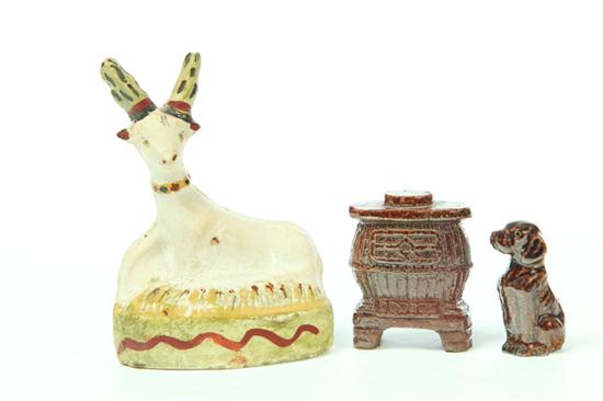 CHALK DEER AND TWO SEWERTILE PIECES  10a95f