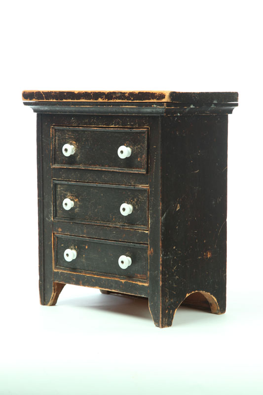 MINIATURE CHEST OF DRAWERS.  American