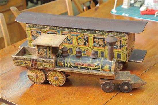 W.S. REED TOY TRAIN. Two part chromolithographed