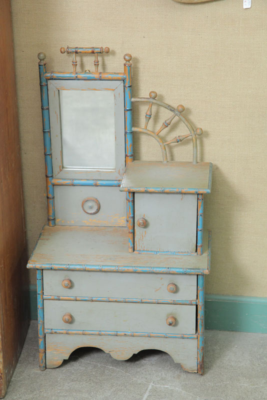 CHILDS DRESSER. Blue and gray paint