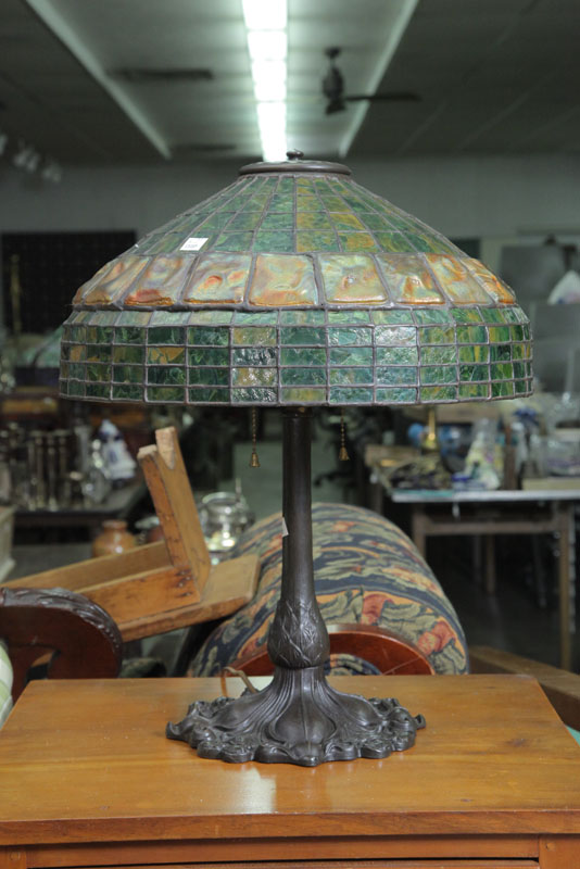 TABLE LAMP. Cast Art Nouveau style base