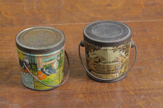 TWO LOVELL COVEL TIN CANDY CONTAINERS  10ac7a