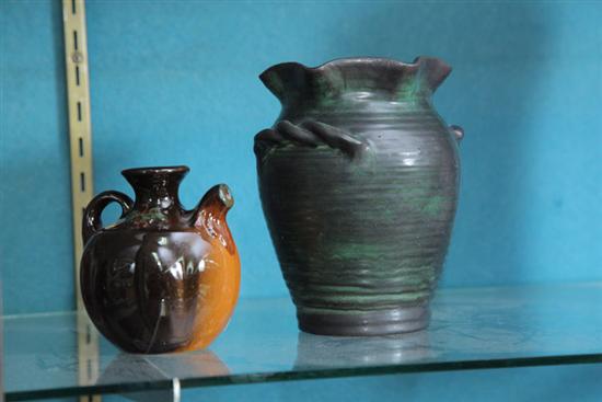 TWO PIECES OF WELLER POTTERY. A ewer