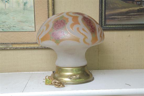 TABLE LAMP. Brass base with gilt and