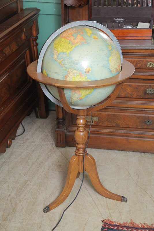GLOBE ON STAND. Rand McNally Indexed