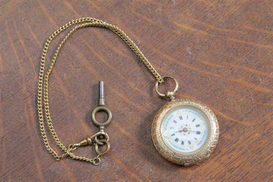 14K GOLD POCKET WATCH. Unattibuted.