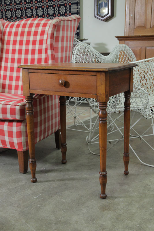 ONE DRAWER STAND. Walnut with a