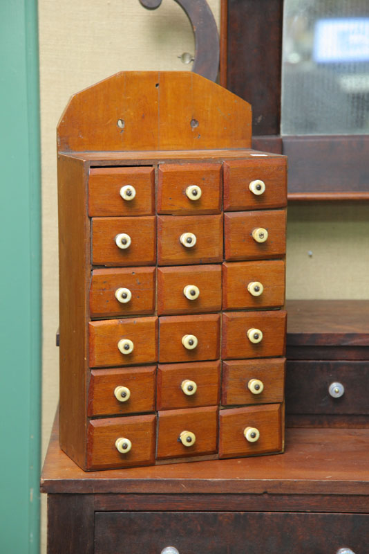 HANGING SPICE CABINET. Walnut having