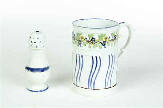 TWO PIECES OF PEARLWARE.  English