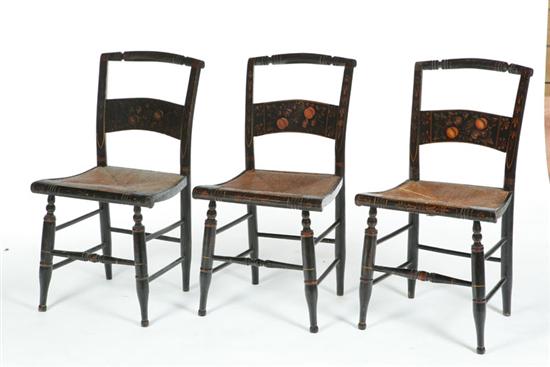 SET OF SIX DECORATED CHAIRS American 10b08b